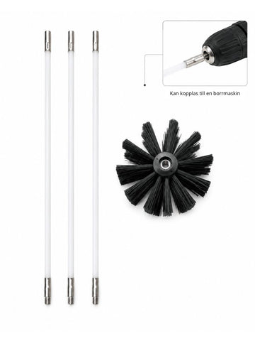 Rengöringsborste för pelletskaminglas | 120 cm | 3 delar