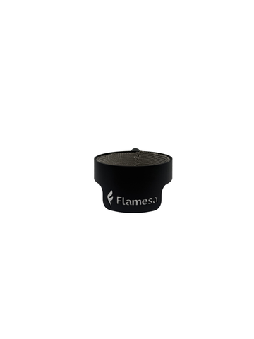 Glasrörshållare med logotyp | Flare & Lumina pelletsdrivna terrassvärmare | Flamesa®