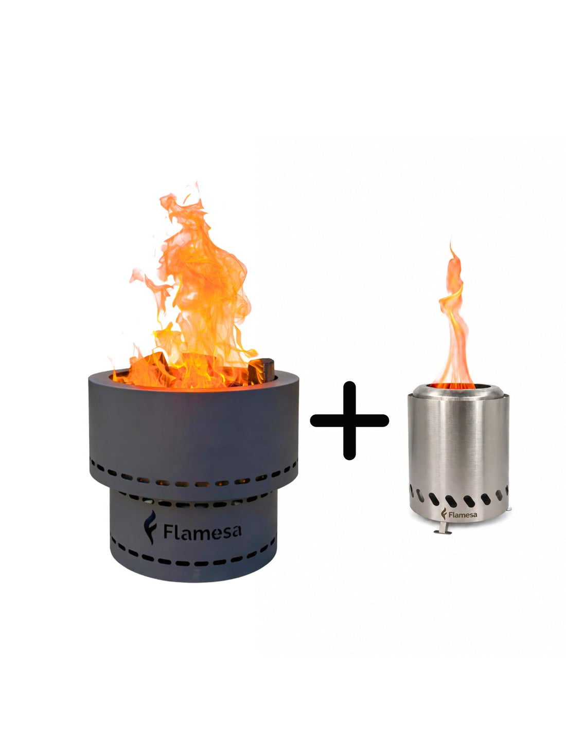 Flamesa Flame: svart Flame med gratis Vulcan i silver